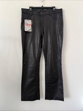 Milwaukee Leather Women’s Performance Black Leather Motorcycle Pants. Size 14.